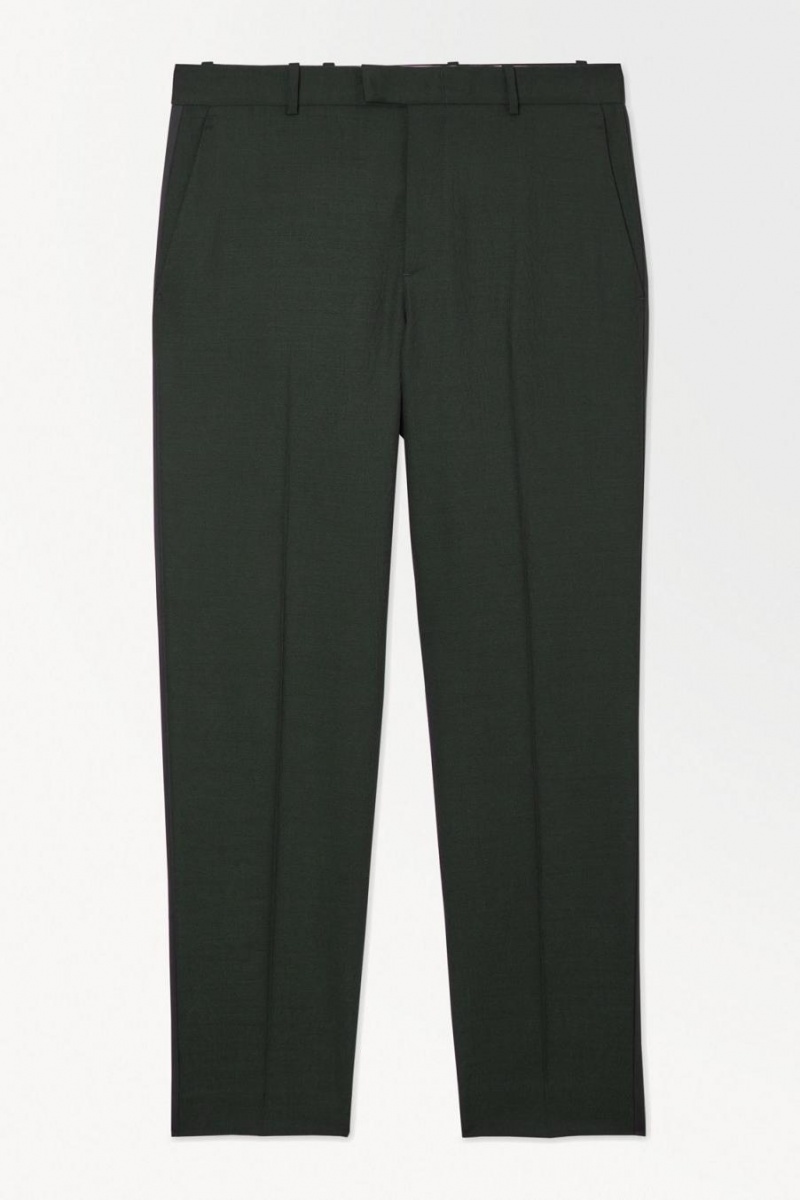 COS The Gyapjú Tuxedo Nadrág Férfi Sötétzöld | QMR-621534