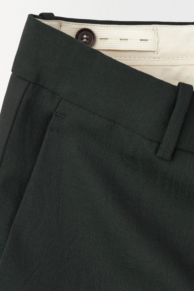 COS The Gyapjú Tuxedo Nadrág Férfi Sötétzöld | QMR-621534