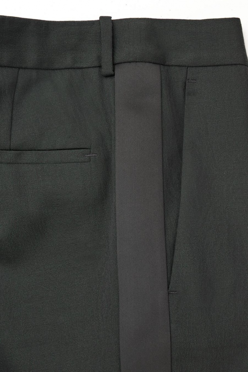 COS The Gyapjú Tuxedo Nadrág Férfi Sötétzöld | QMR-621534