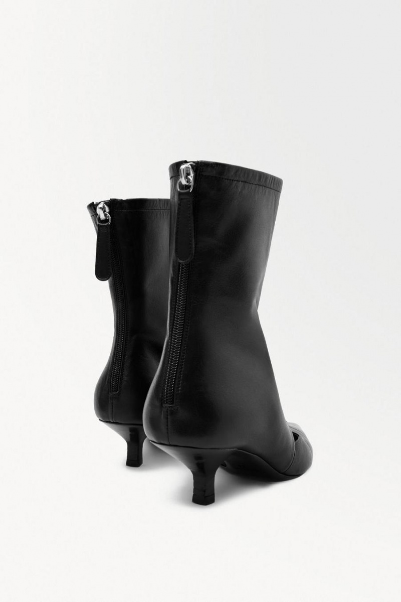 COS The Kitten-heel Sock Csizma Női Fekete | SQV-825467