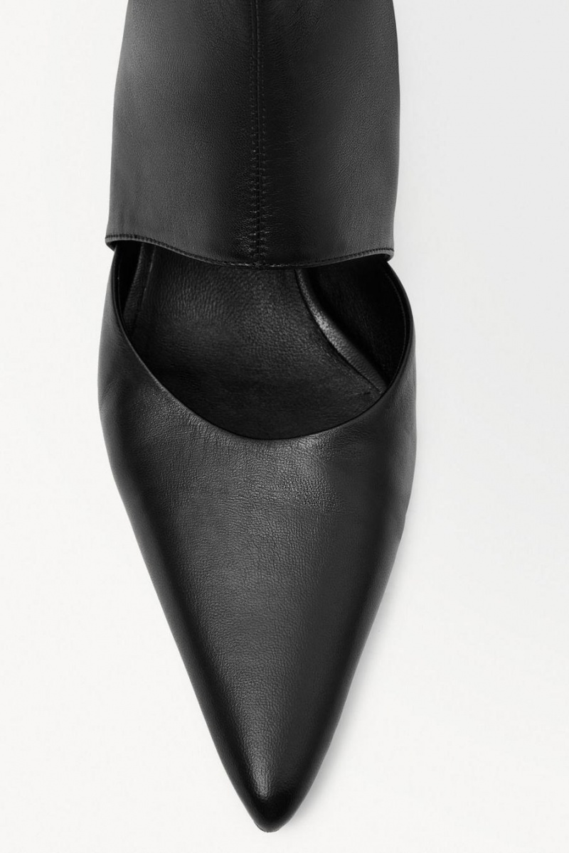 COS The Kitten-heel Sock Csizma Női Fekete | SQV-825467