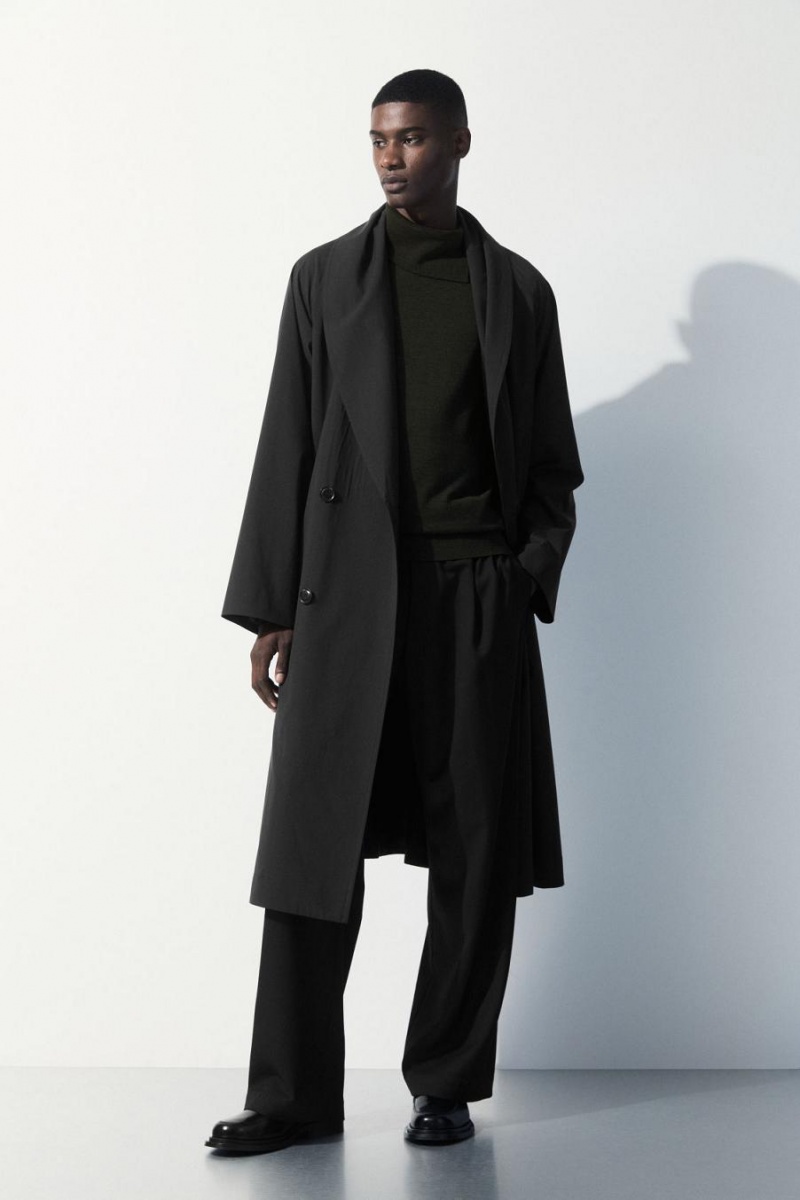COS The Merino Gyapjú Roll-neck Jumpers Férfi Sötétzöld | TYH-307685