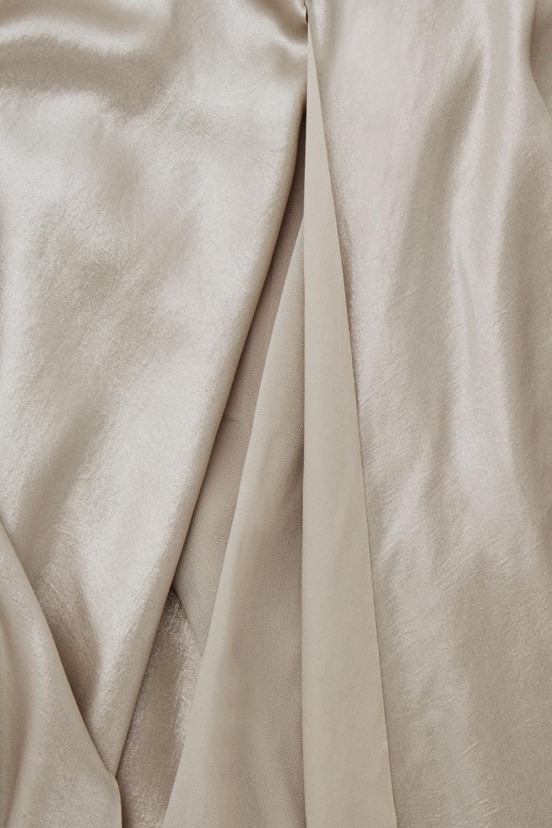 COS The Metallic Flared Slip Ruha Női Titán | PMA-579430