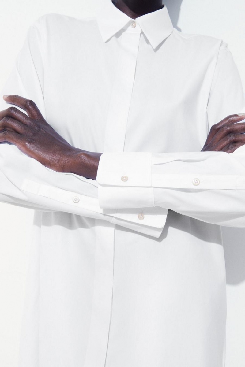 COS The Minimal Shirt Ruha Női Fehér | DKA-307461