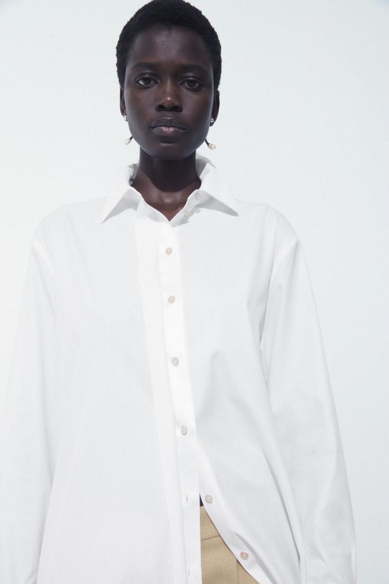 COS The Minimal Shirt Ruha Női Fehér | DKA-307461