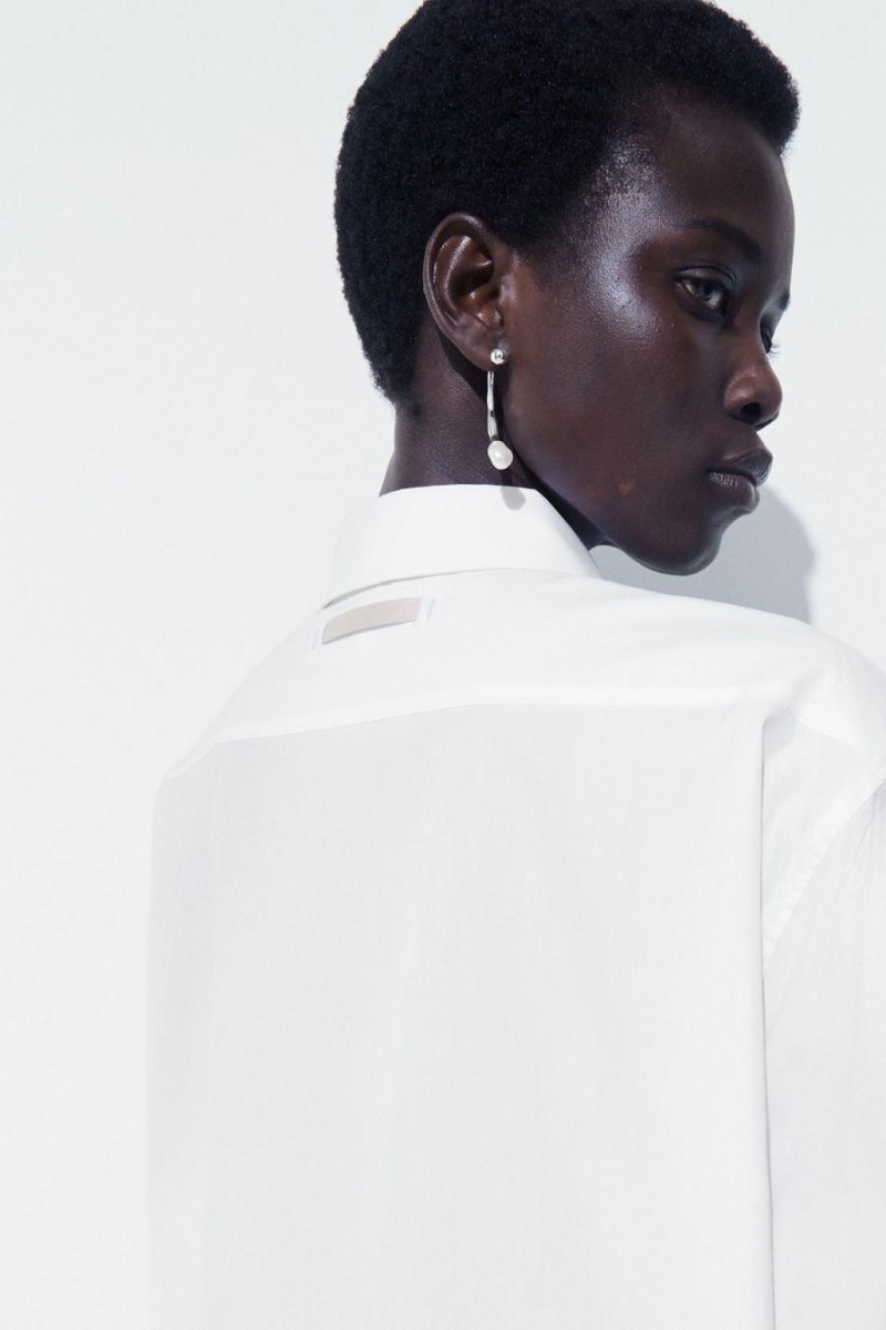 COS The Minimal Shirt Ruha Női Fehér | DKA-307461