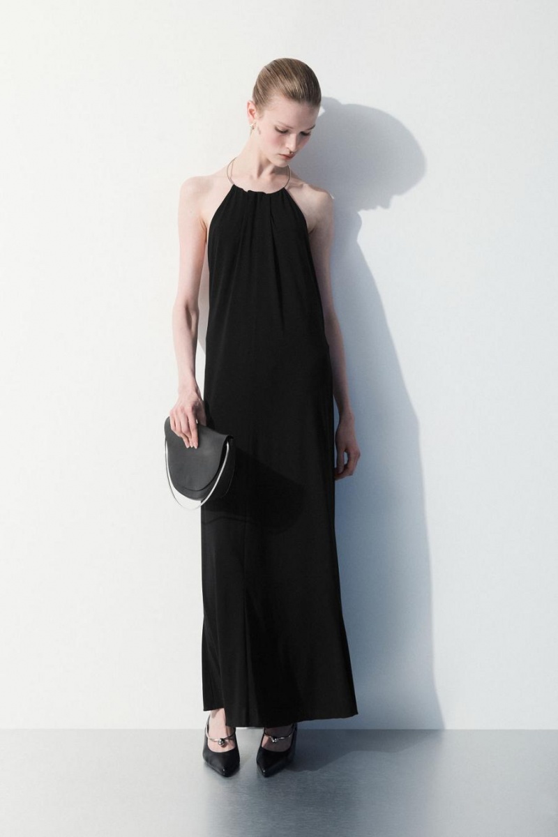 COS The Open-back Ruha Női Fekete | OWU-426893