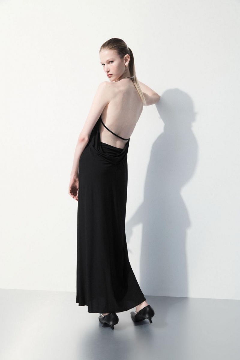 COS The Open-back Ruha Női Fekete | OWU-426893