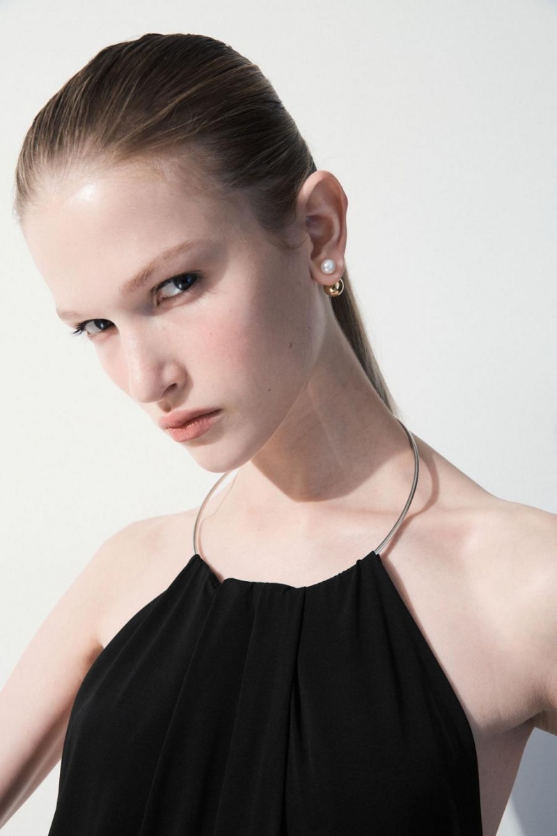 COS The Open-back Ruha Női Fekete | OWU-426893