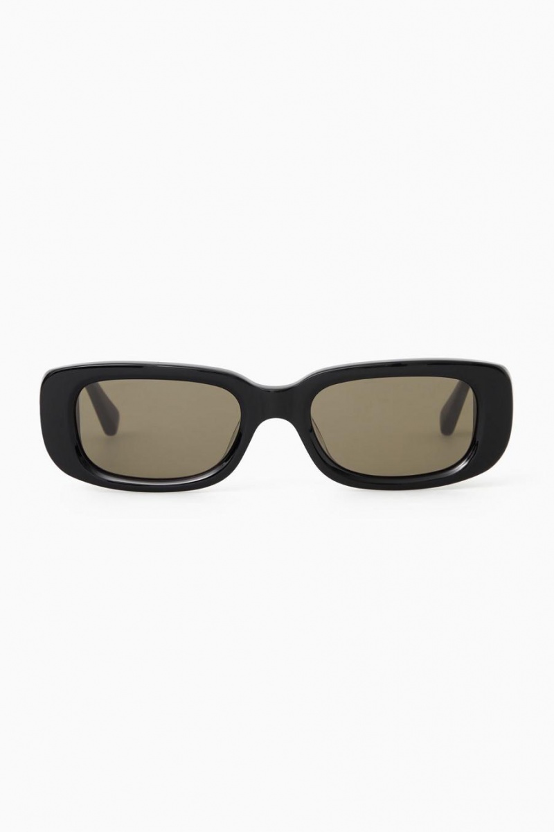 COS The Rectangle Acetate Napszemüvegek Női Fekete | UXS-219504