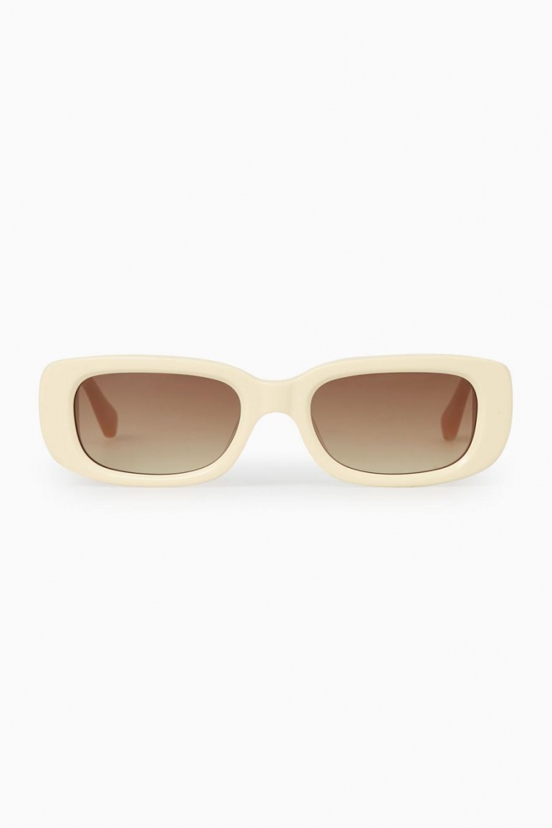 COS The Rectangle Acetate Napszemüvegek Női Krém Rózsaszín | MXW-318209