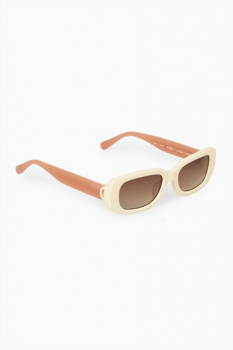 COS The Rectangle Acetate Napszemüvegek Női Krém Rózsaszín | MXW-318209