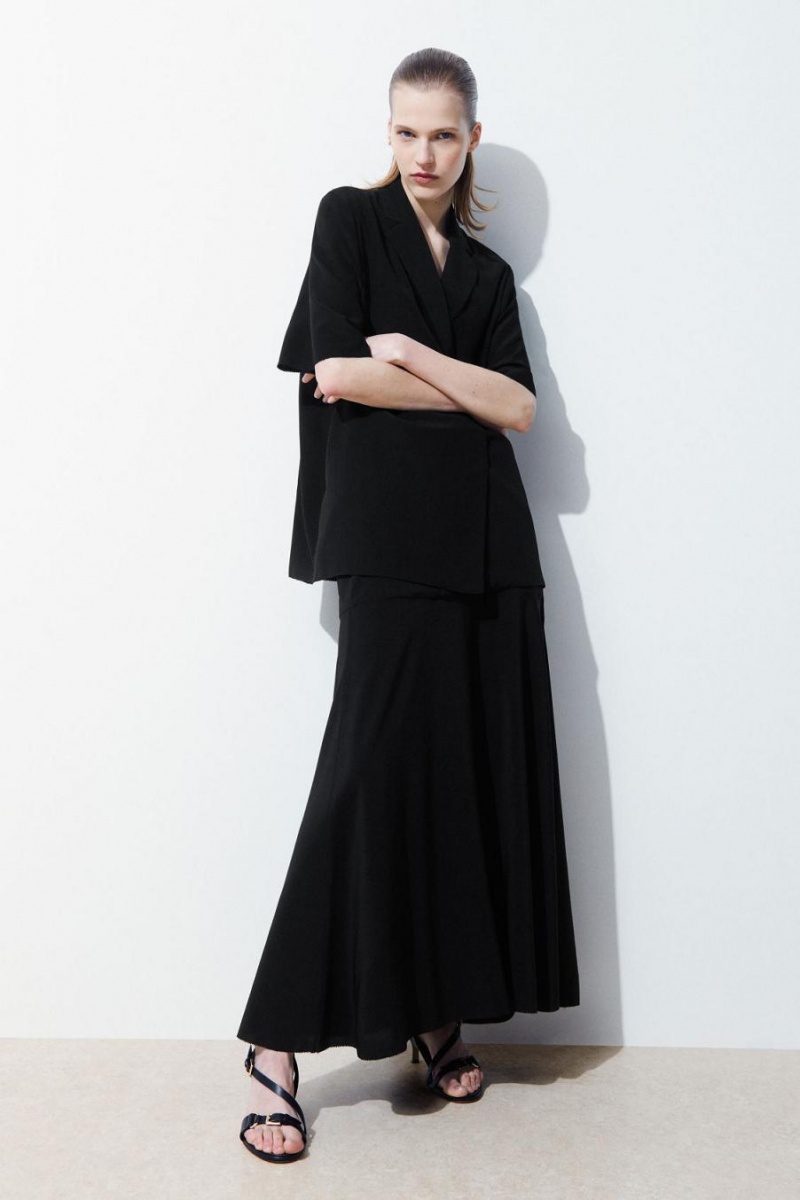 COS The Silk Blazer Ing Női Fekete | FIK-251406