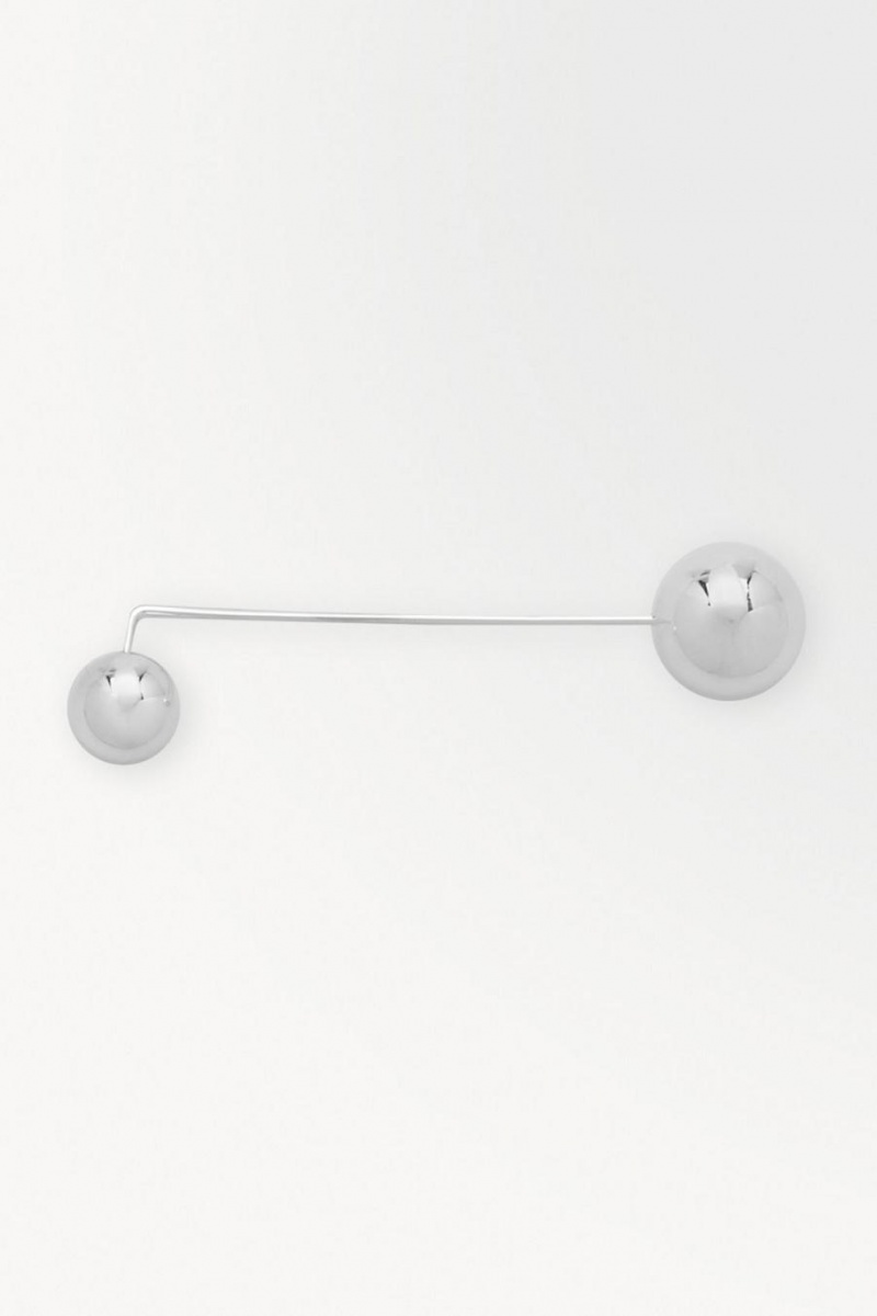 COS The Sphere Recycled Sterling Silver Brooch Női Titán | MYS-207435
