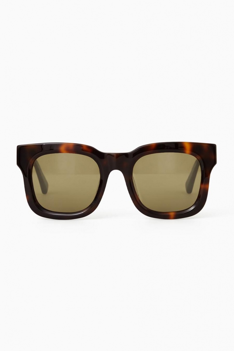 COS The Square Acetate Napszemüvegek Női Barna | ORS-521693