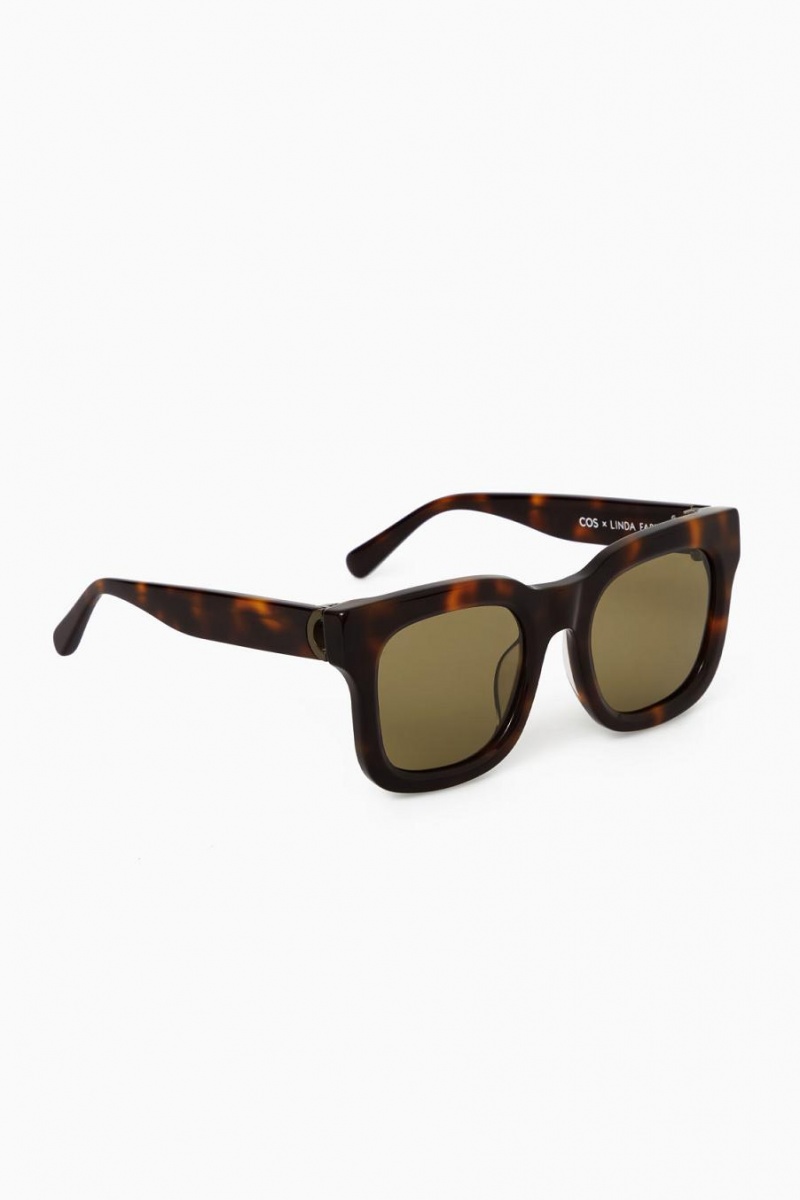 COS The Square Acetate Napszemüvegek Női Barna | ORS-521693