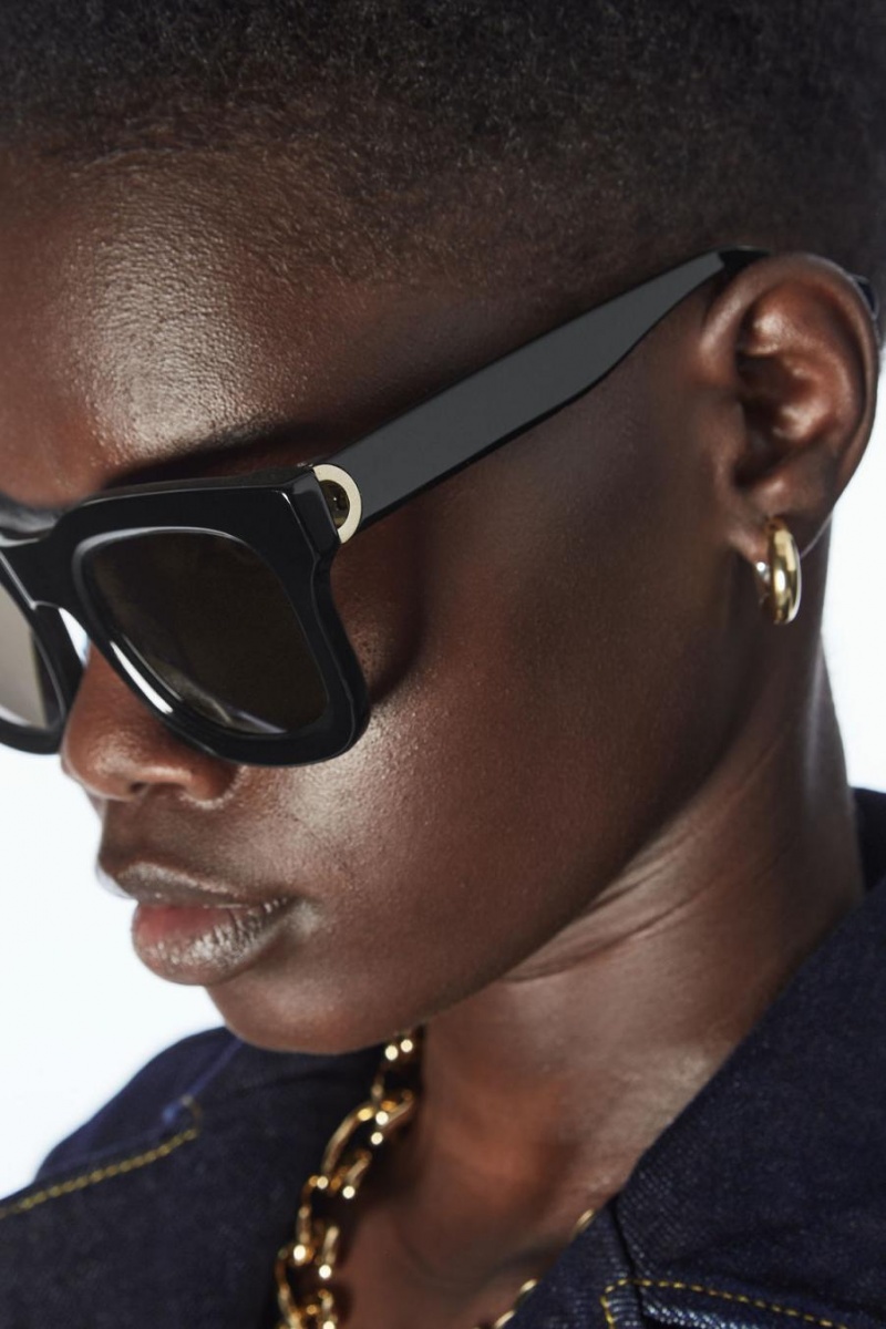 COS The Square Acetate Napszemüvegek Női Fekete | LIK-807342