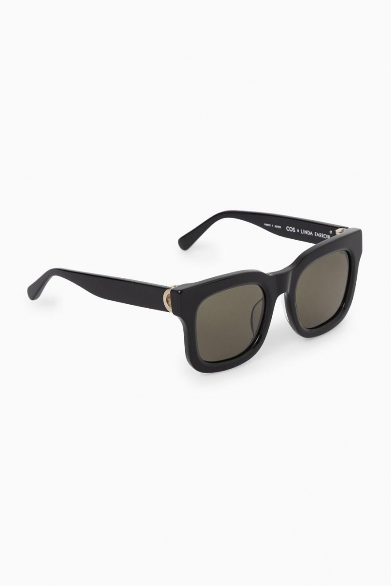 COS The Square Acetate Napszemüvegek Női Fekete | LIK-807342