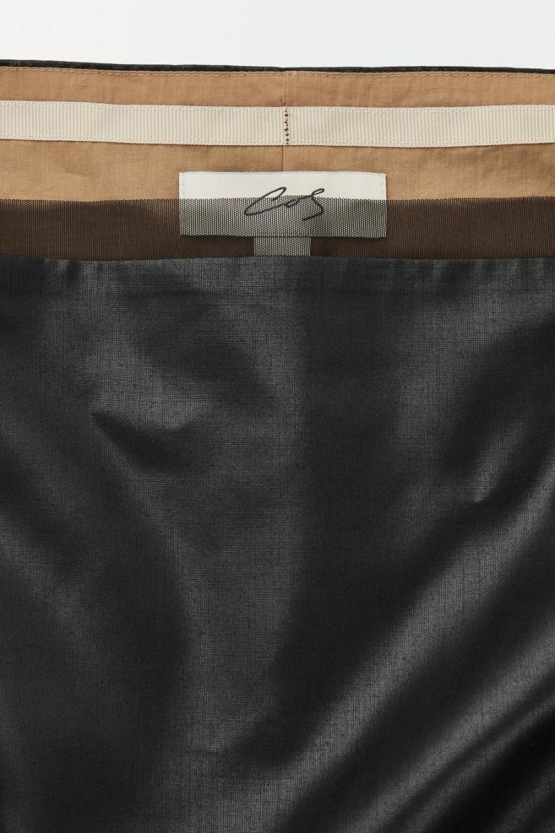 COS The Square-neck Voile Mini Ruha Női Fekete | JFZ-379241