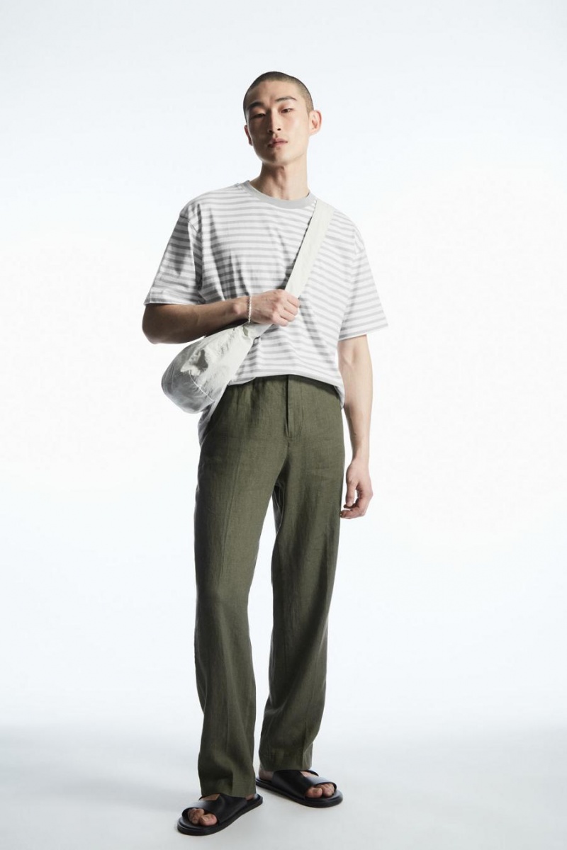 COS The Super Slouch Póló Férfi Fehér Szürke | OEZ-026781