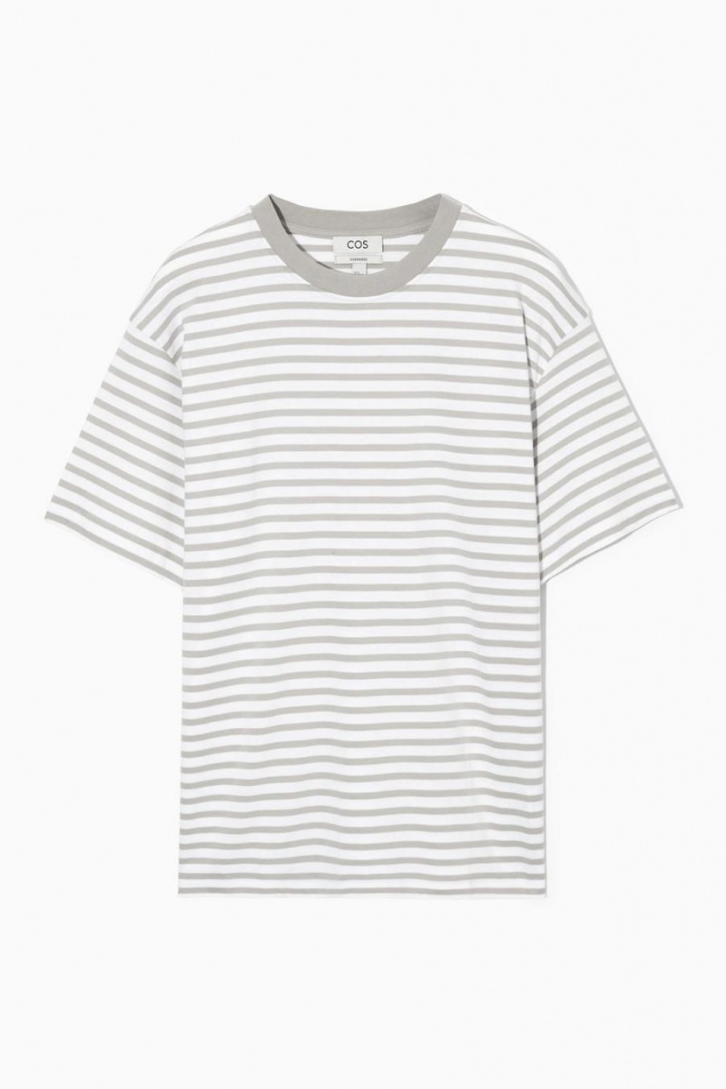 COS The Super Slouch Póló Férfi Fehér Szürke | OEZ-026781