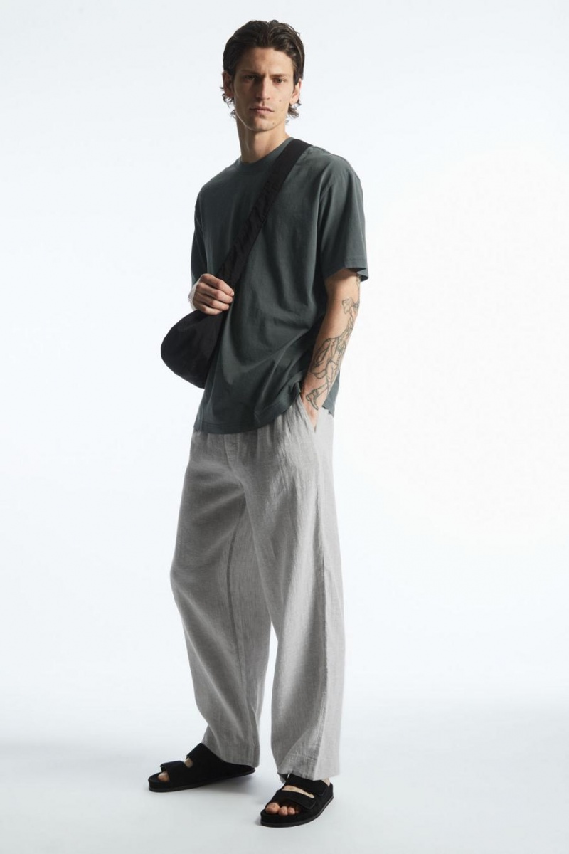 COS The Super Slouch Póló Férfi Fekete | DUE-564917