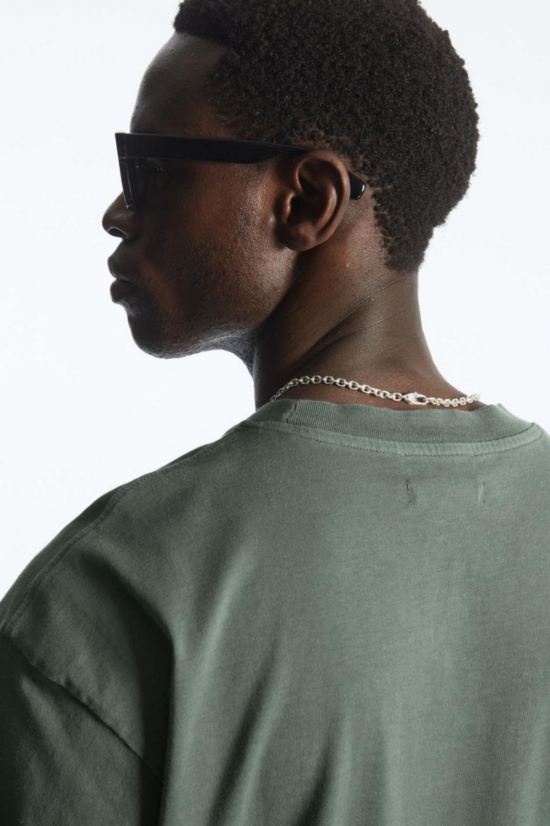COS The Super Slouch Póló Férfi Sötétzöld | XCY-543702