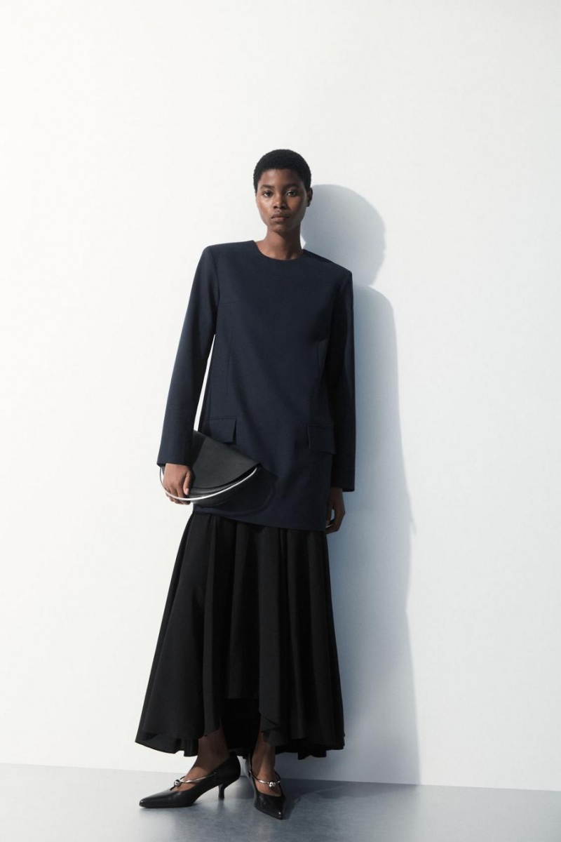 COS The Tailored Mini Ruha Női Sötéttürkiz | VJF-304827