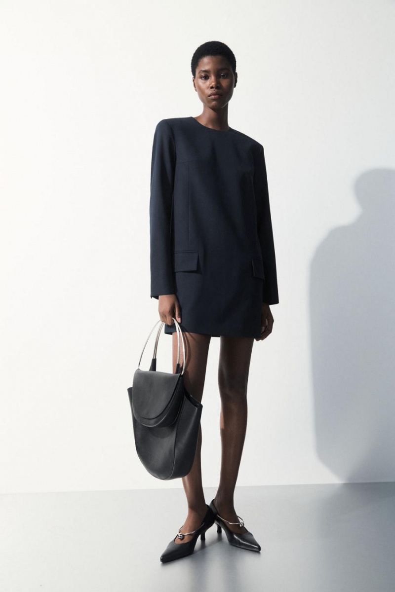 COS The Tailored Mini Ruha Női Sötéttürkiz | VJF-304827