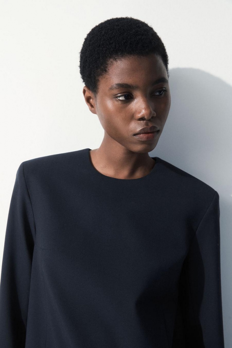 COS The Tailored Mini Ruha Női Sötéttürkiz | VJF-304827