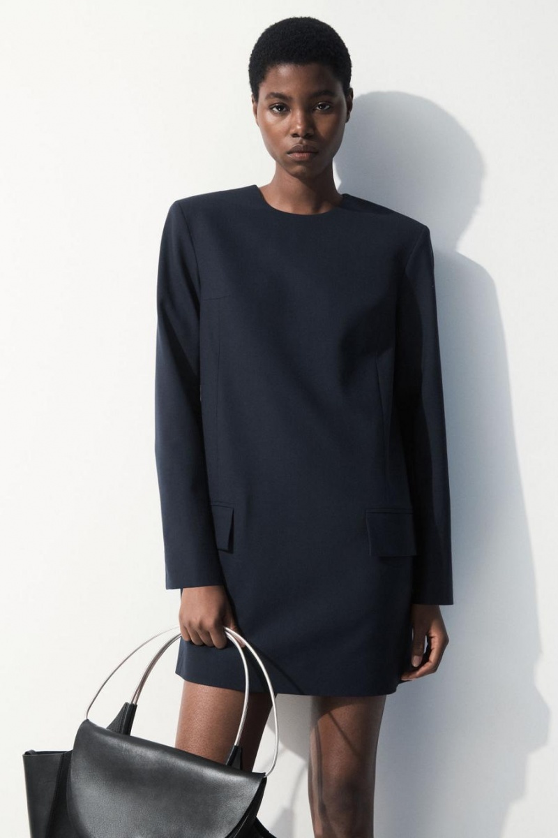 COS The Tailored Mini Ruha Női Sötéttürkiz | VJF-304827