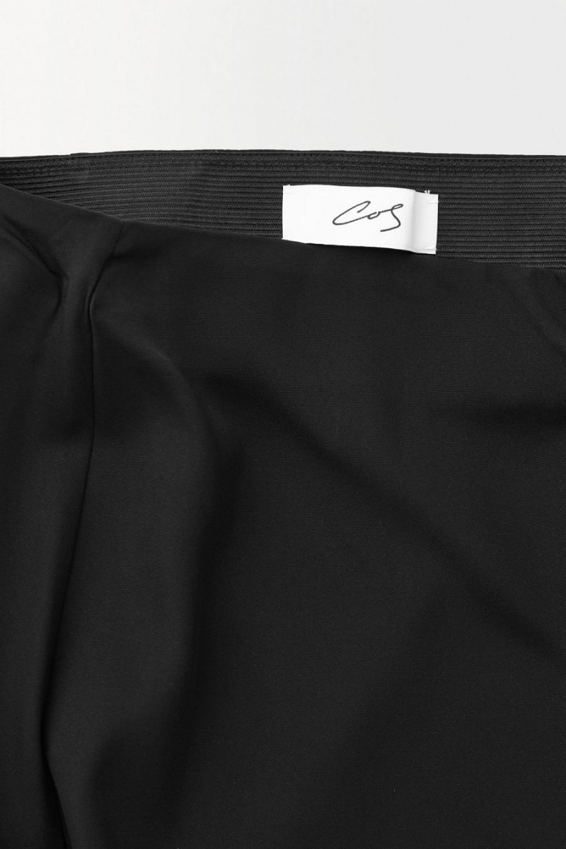 COS The Tailored Silk-blend Midi Szoknya Női Fekete | TVU-839602