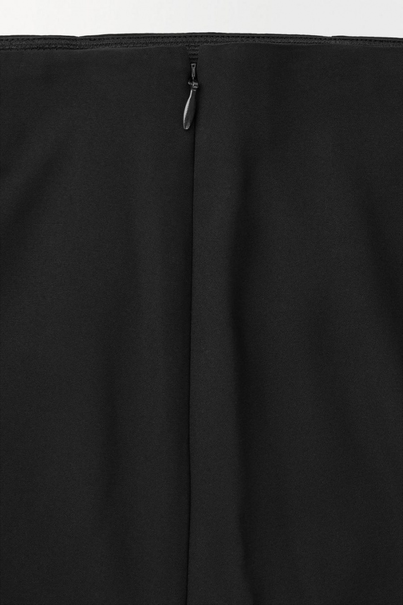 COS The Tailored Silk-blend Midi Szoknya Női Fekete | TVU-839602