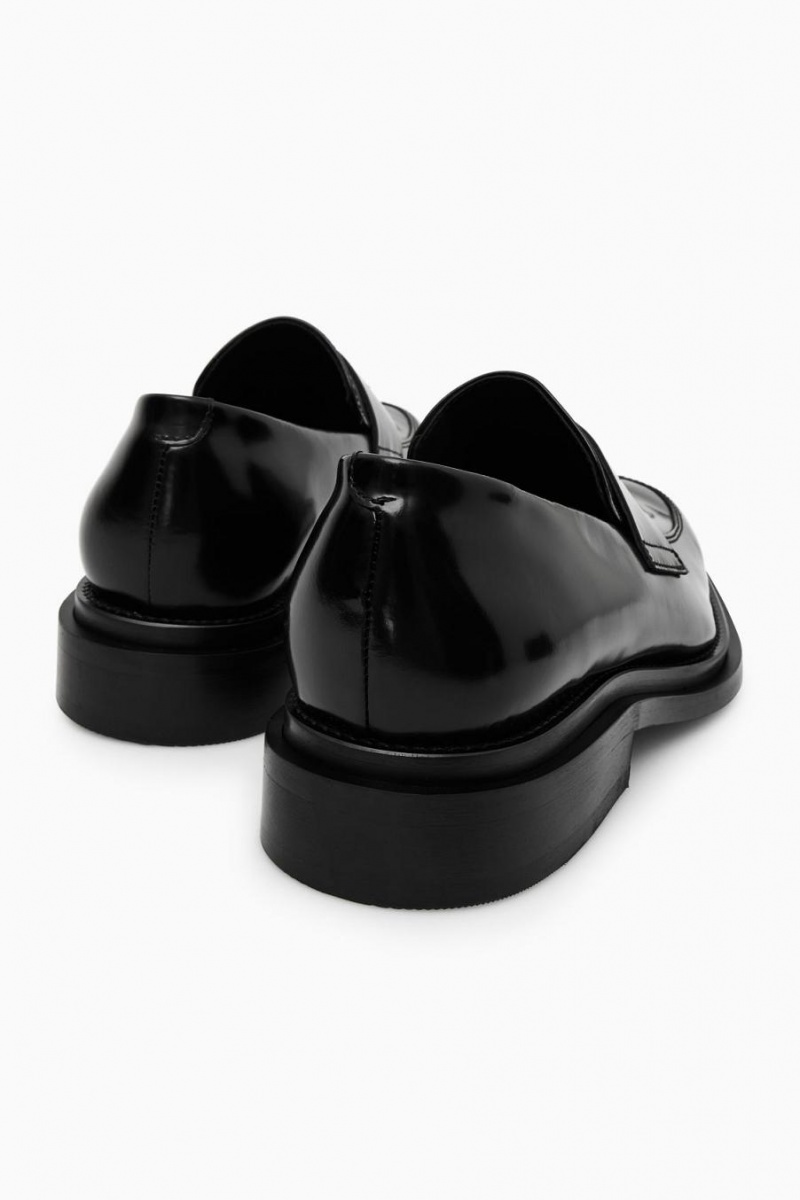 COS The Vaskos Bőr Loafers Férfi Fekete | WJZ-631075