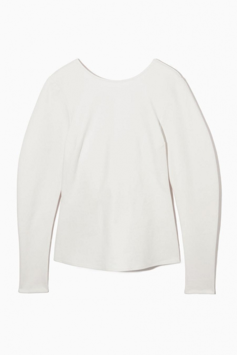 COS Tie-back Long-sleeved Ing Női Fehér | XPO-930658