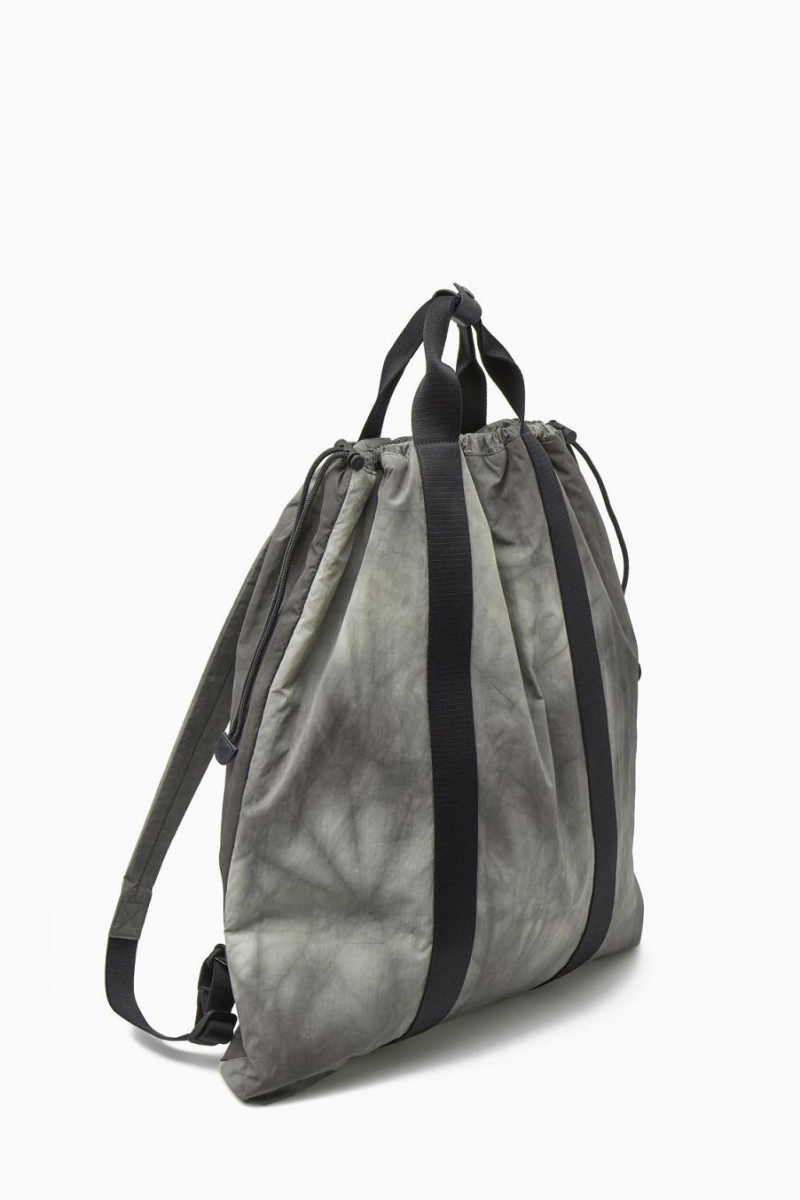 COS Tie-dye Print Drawstring - Nejlon Táska Férfi Szürke | HPC-920784