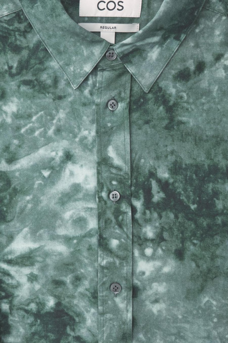 COS Tie-dye Print Fluid Ing Férfi Zöld Szürke | IGO-204961