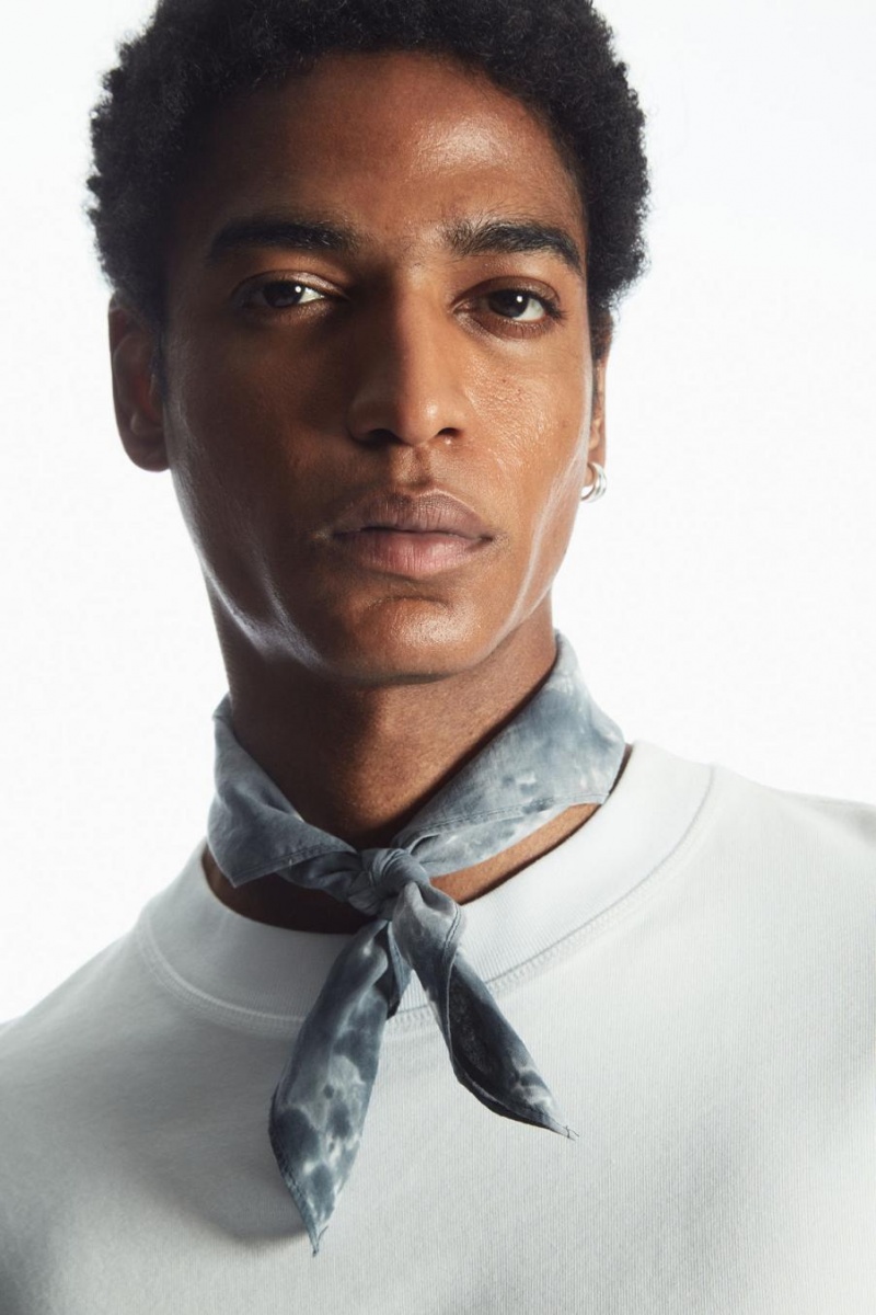 COS Tie-dye Print Neck Sál Férfi Szürke | ESA-357460