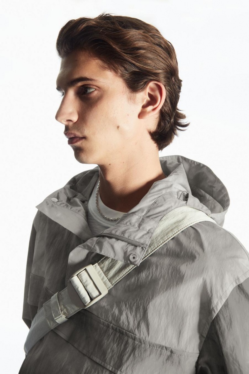 COS Tie-dye Print Packable Windbreaker Kabát Férfi Szürke | OFK-541273