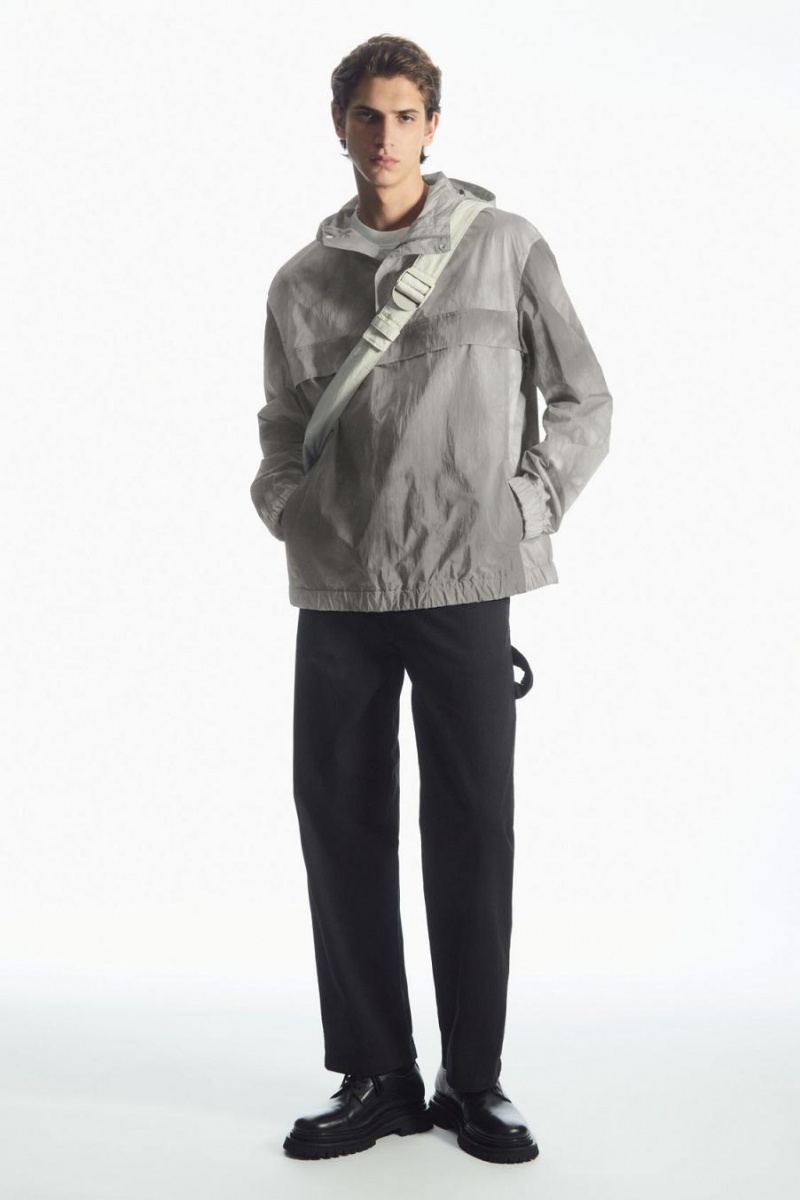 COS Tie-dye Print Packable Windbreaker Kabát Férfi Szürke | OFK-541273