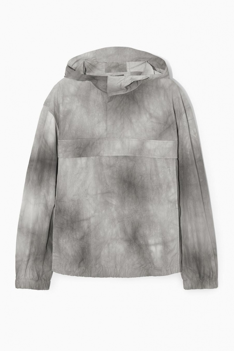COS Tie-dye Print Packable Windbreaker Kabát Férfi Szürke | OFK-541273
