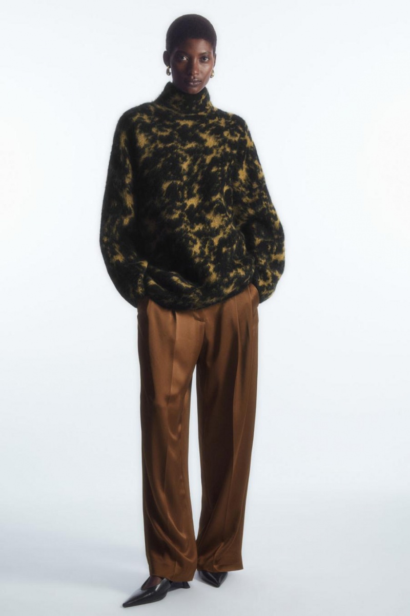 COS Tortoiseshell-jacquard Alpaca-blend Jumpers Női Bézs Fekete | CTB-270895