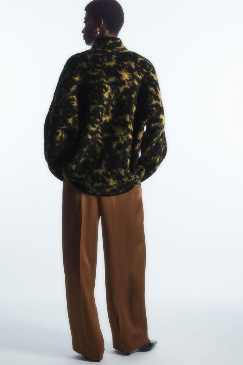COS Tortoiseshell-jacquard Alpaca-blend Jumpers Női Bézs Fekete | CTB-270895