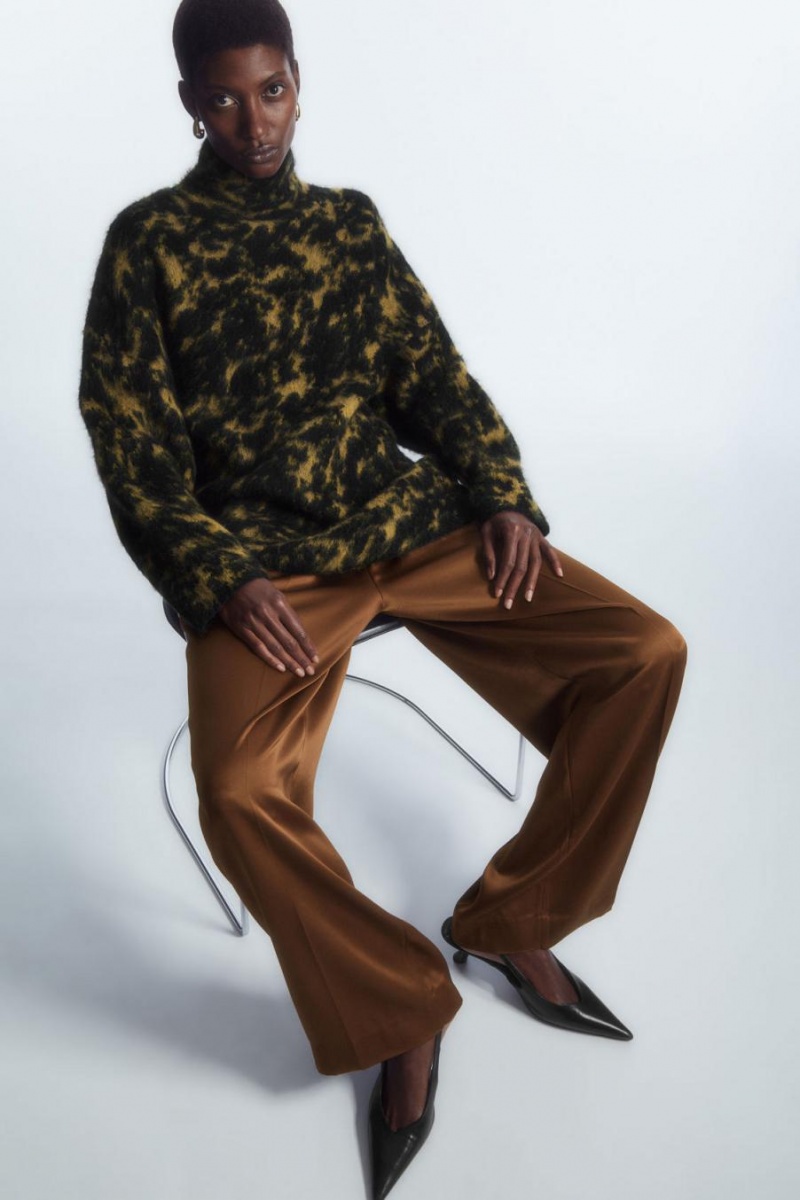 COS Tortoiseshell-jacquard Alpaca-blend Jumpers Női Bézs Fekete | CTB-270895
