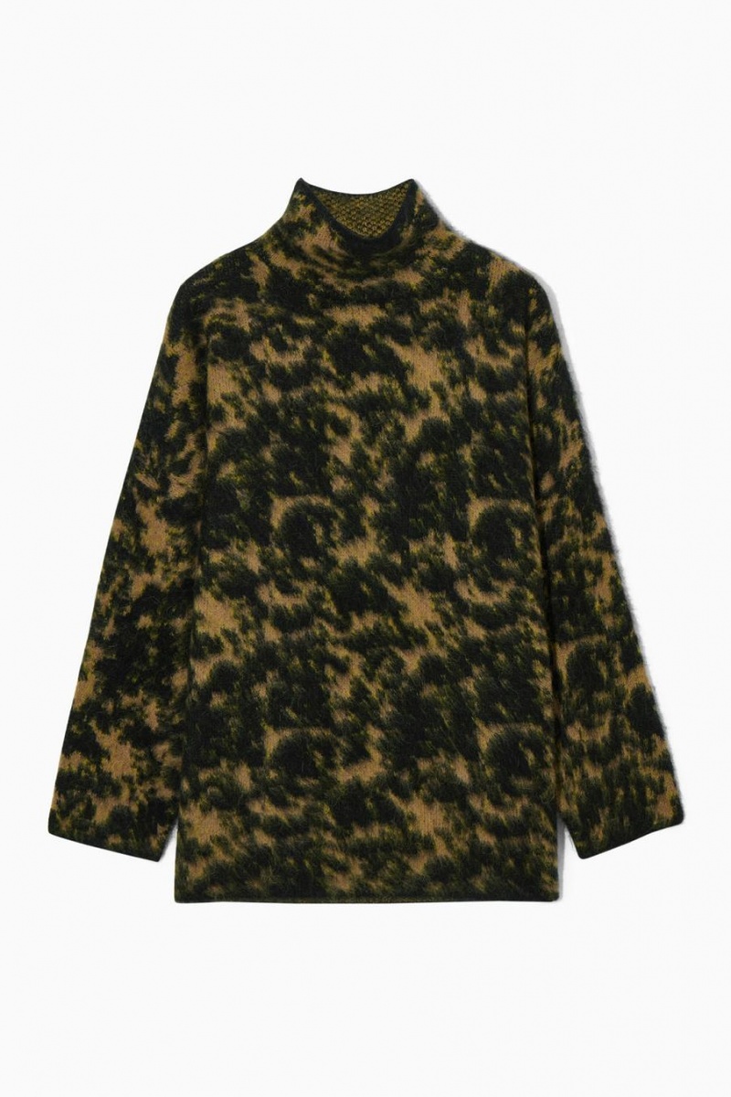 COS Tortoiseshell-jacquard Alpaca-blend Jumpers Női Bézs Fekete | CTB-270895