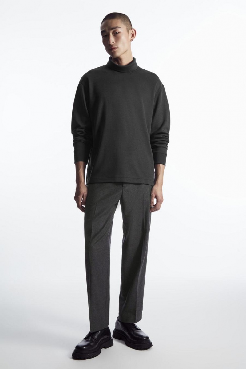COS Turtleneck Pulóver Férfi Fekete | EJZ-153769