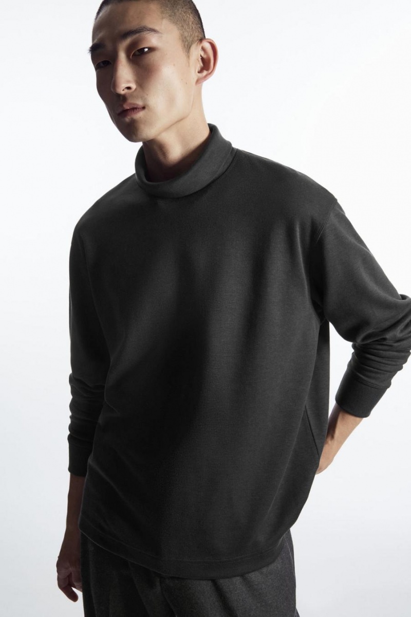 COS Turtleneck Pulóver Férfi Fekete | EJZ-153769