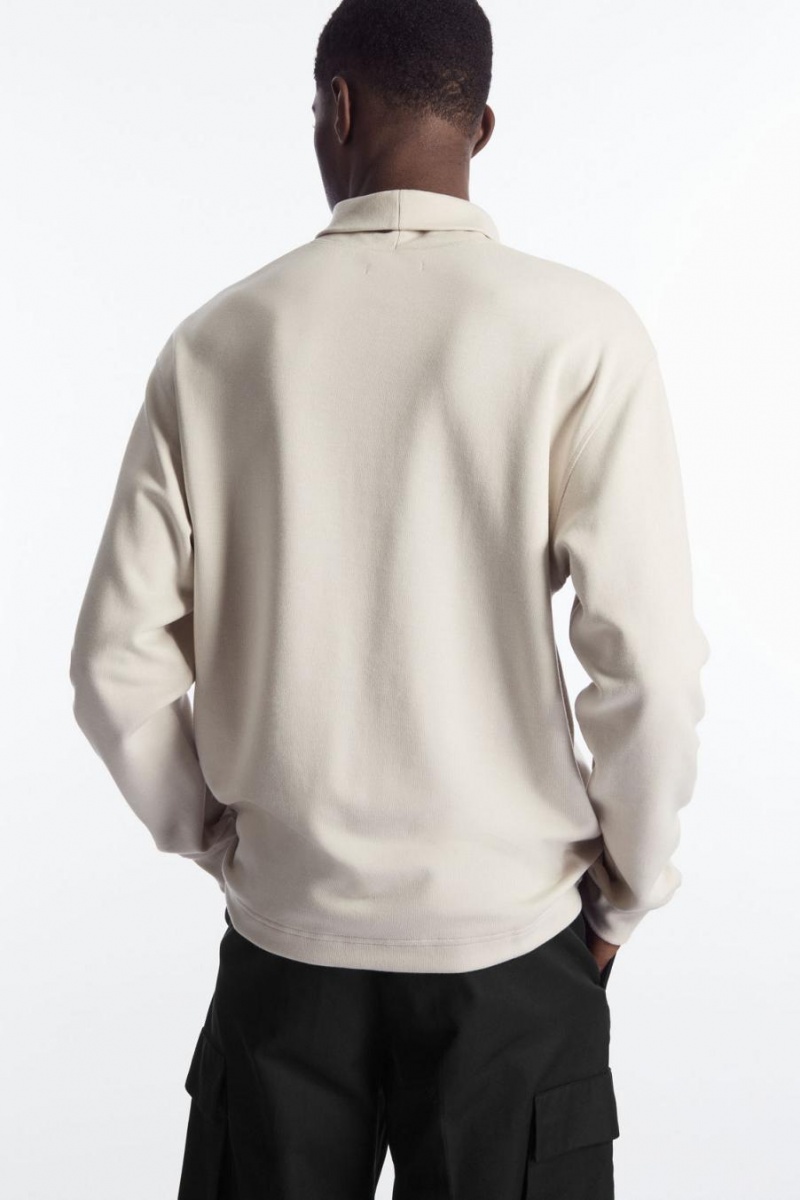 COS Turtleneck Pulóver Férfi Világos Bézs | MJE-489076