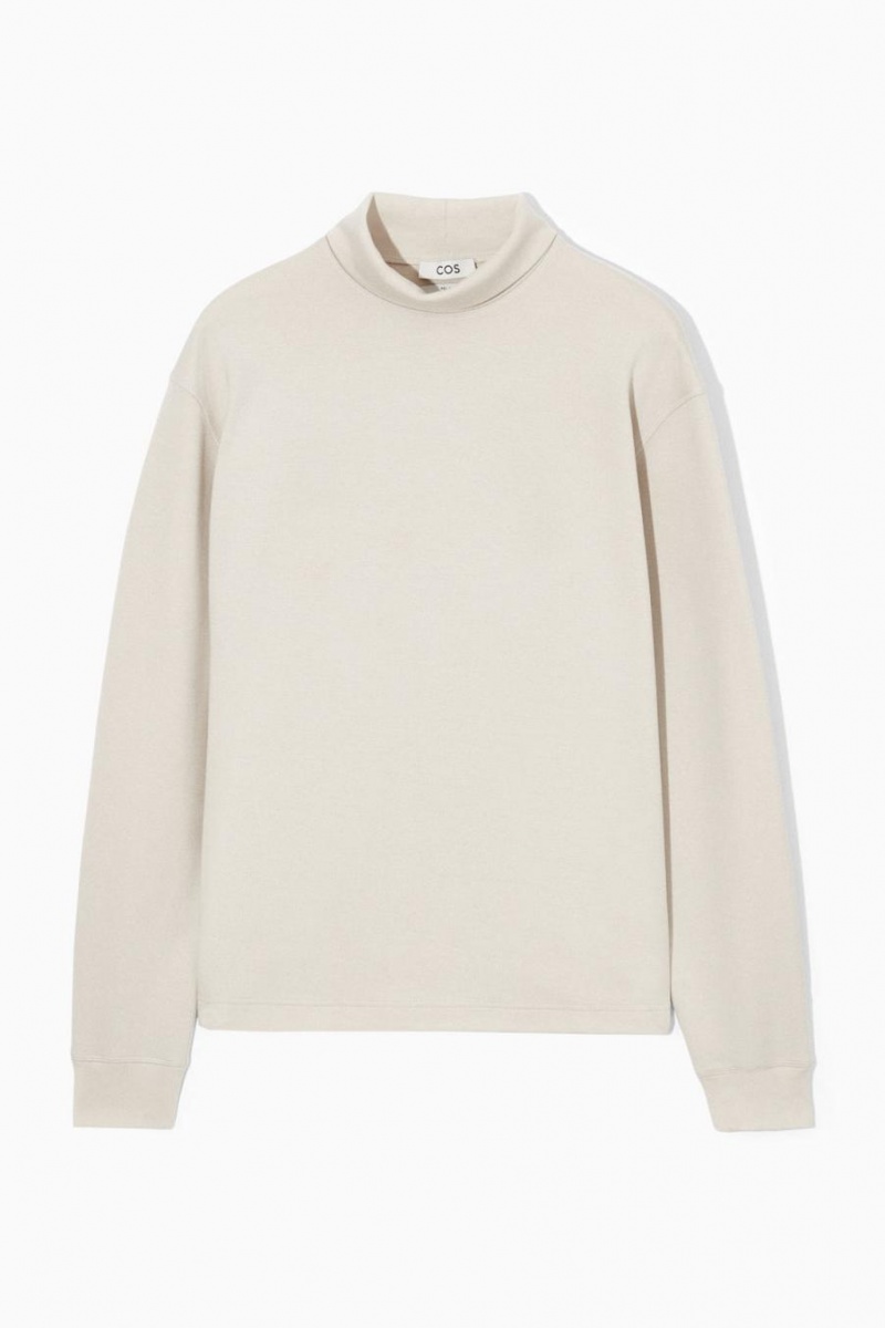 COS Turtleneck Pulóver Férfi Világos Bézs | MJE-489076