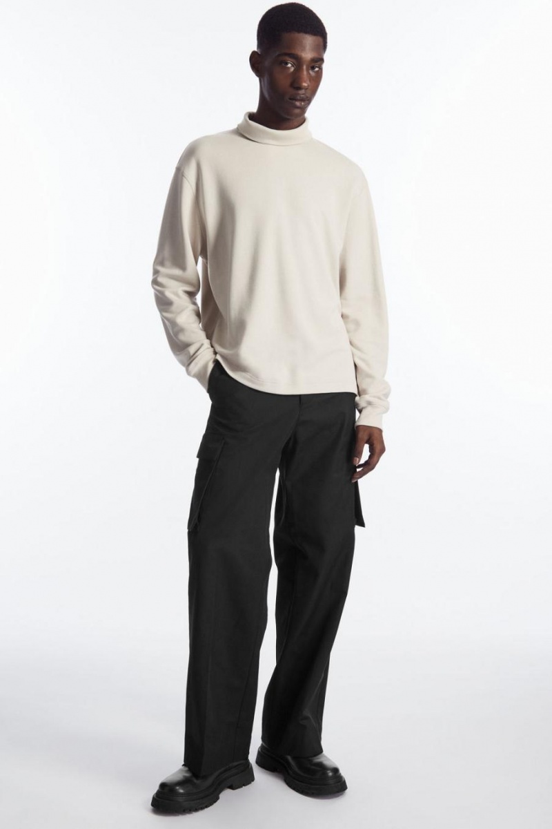 COS Turtleneck Pulóver Férfi Világos Bézs | MJE-489076